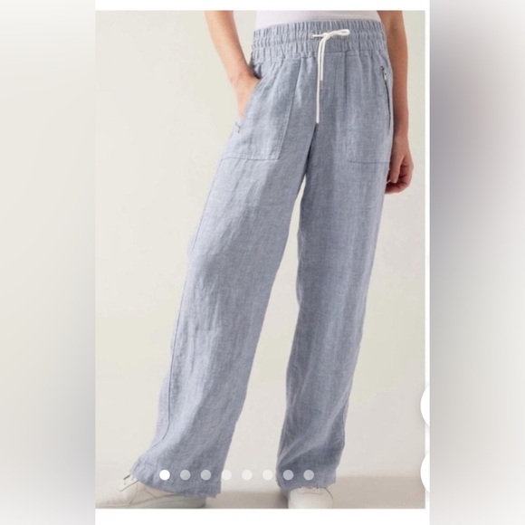 Athleta Pants - Athleta Women's Blue Linen‎ Pants